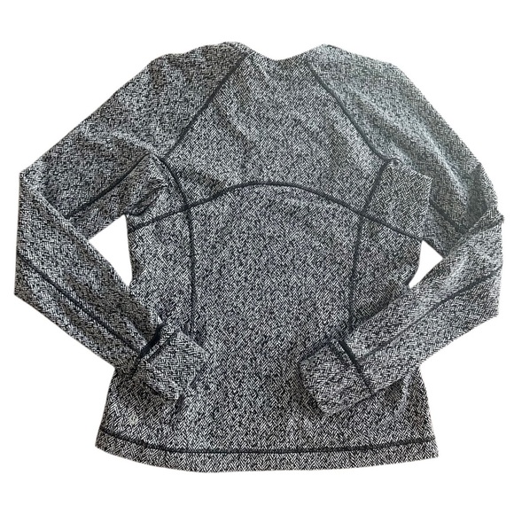 Lululemon Runderful Herringbone Cold Weather Stretch Running Top Sz 10 Like New - Picture 4 of 11